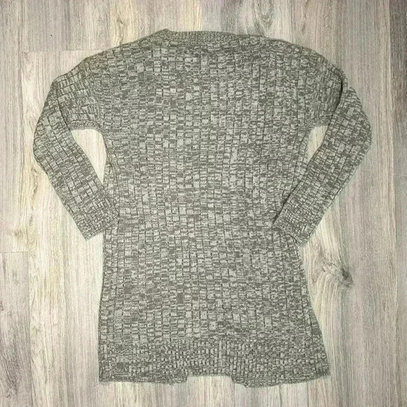 Evelyn Taylor Gray Knit Open Front Long Sleeve Cardigan Sweater Acrylic Size XL - Picture 6 of 6